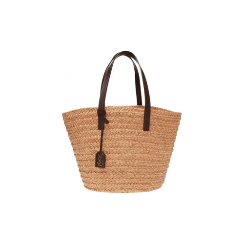 SAINT LAURENT Рафия Волокно Тот Сумка Стандартная Женская Бежевая