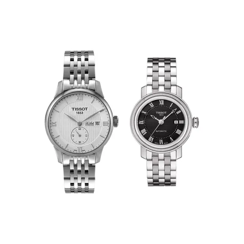 TISSOT Quartz Механизм Унисекс Часы Серебристый Циферблат T0970071105300+T0064281103801