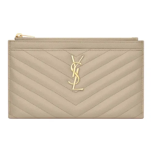 SAINT LAURENT Клатч из коровьей кожи женский цвет морской соли