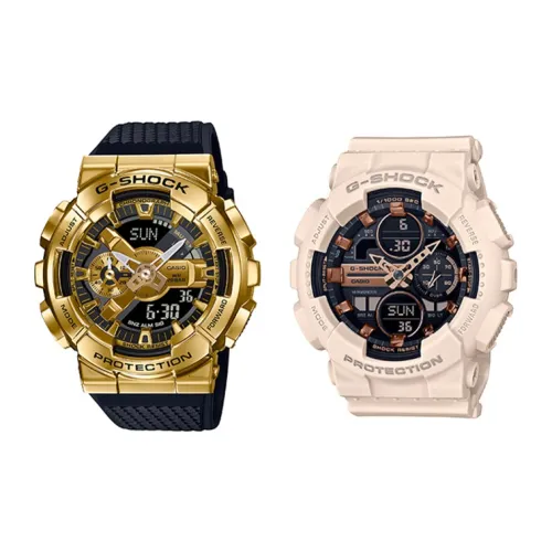 CASIO Парные часы Коллекция GM GMA Кварцевый механизм Часы Унисекс Золотой циферблат