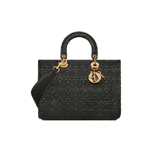 DIOR Lady Dior Sheepskin Сумка Lady Dior Сумка через плечо Сумка Большая Женская Черная