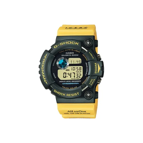 CASIO г Shock Frogman Коллекция Кварцевый механизм Смола Ремень Часы Мужские Желтый Циферблат часов GW 204K 9JR