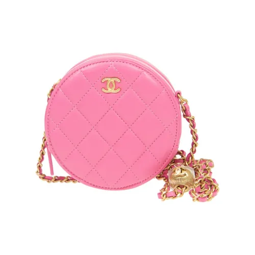 CHANEL Sheepskin Круглая Сумка Сумка через плечо Женская Розовая