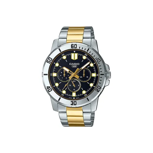 CASIO DRESS Collection Кварцевый механизм ремешок из нержавеющей стали черный циферблат мужские часы