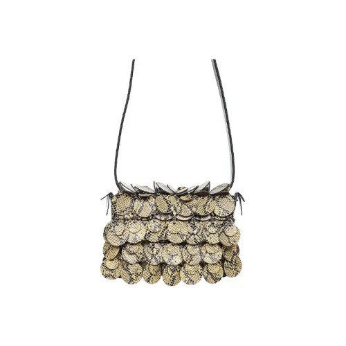 Paco Rabanne Сумка через плечо из кожи женская бежевая