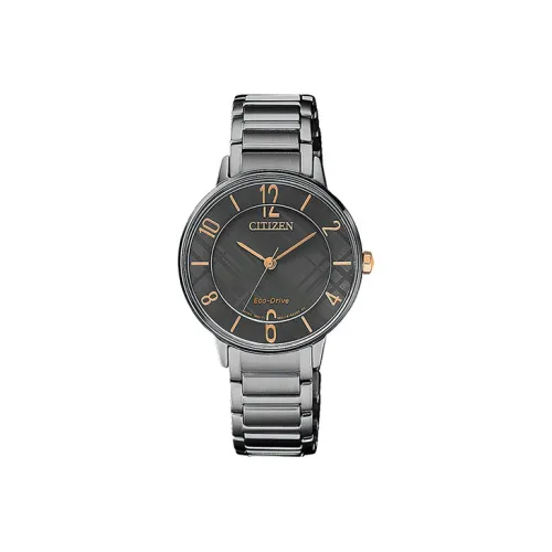 CITIZEN Ecology Drive Collection Светильник Кварцевый механизм Нержавеющая сталь Ремешок Часы Женские Черный циферблат