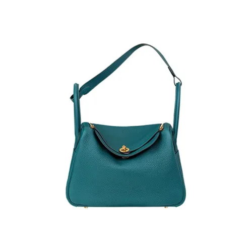 HERMES Lindy Коровья кожа Сумка через плечо Женская W0 Vert Bosphore Bosphorus Зеленый