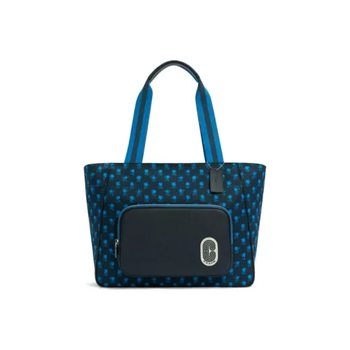 COACH Корт Кожа Тоут Сумка Сумка для покупок Сумка на плечо Женская Синяя