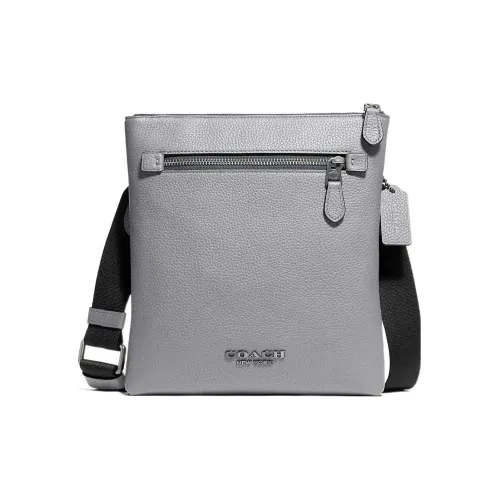 COACH Metropolitan Pebble Кожа Курьер Сумка через плечо Сумка Средний Мужской Серебристо-Серый