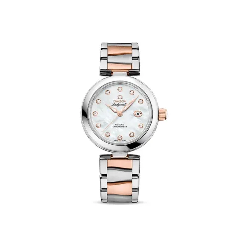 OMEGA Автоматический Механический Movement Женские Saucer Fly Series LADYMATIC Часы 34 мм Белый