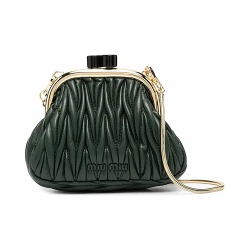 MIU MIU Сумка через плечо из кожи мини женская зеленая