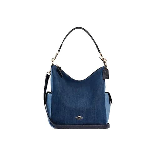 COACH Pennie Кожа Сумка через плечо Сумка Женская Джинсовая Разноцветная