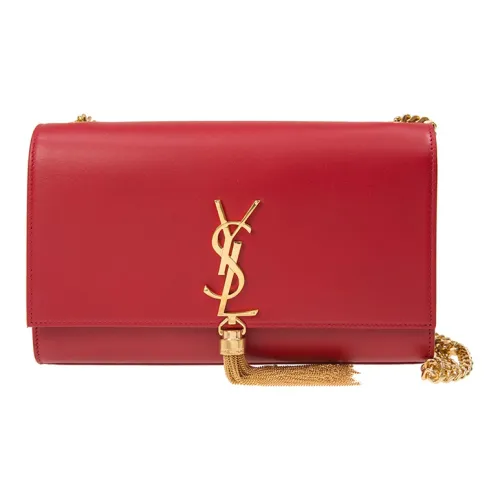 SAINT LAURENT Корова Кожа Кисточка Сумка через плечо Средняя Женская Купидон Красная