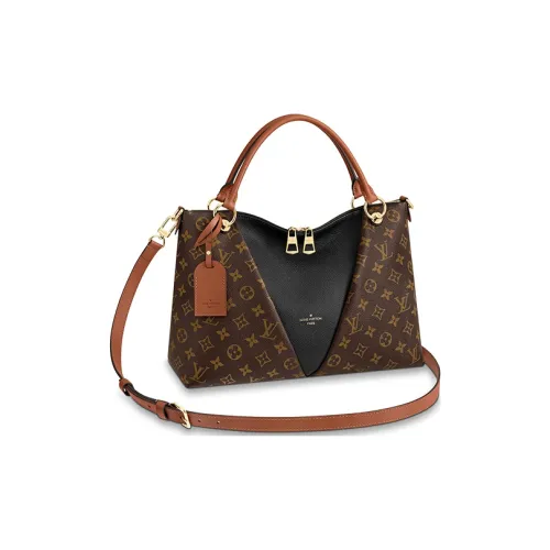 LOUIS VUITTON Воловья кожа Пэчворк Холст Тоут Сумка Сумка для покупок Сумка среднего размера Женская Черная