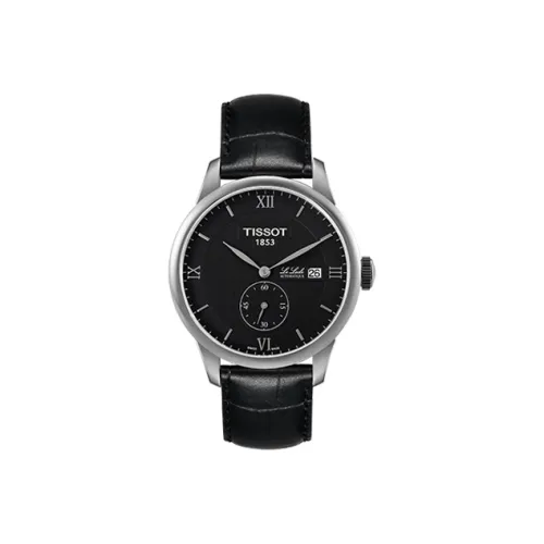 TISSOT Автоматический Механический Часы Мужские Циферблат 39,3 мм Черный Нержавеющий Стальной Корпус Кожаный Ремешок