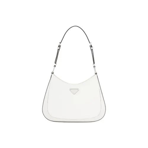 PRADA Cleo Блестящая кожа плечо сумка женская белая
