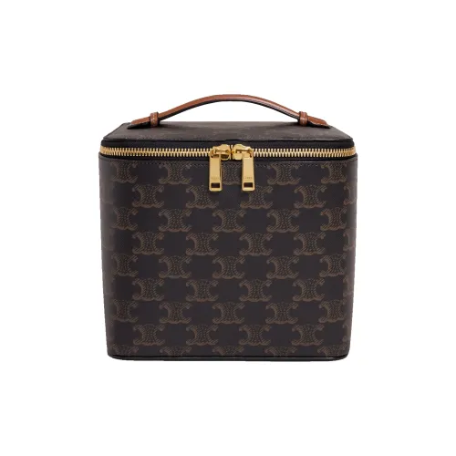 CELINE Triomphe Коровья кожа Косметичка Сумка Женская Коричневая