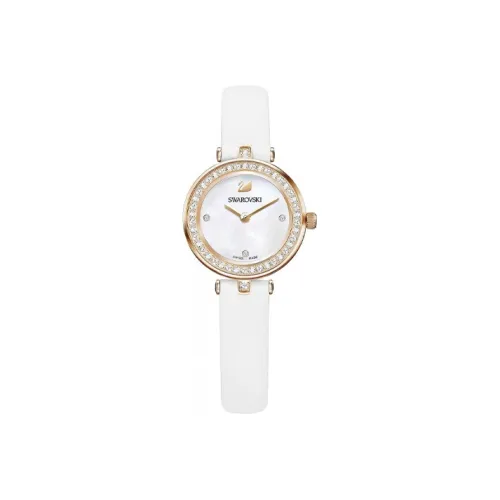 Swarovski Collection Женские часы Кварцевый механизм Естественная кожа Ремешок Белый циферблат 5376651