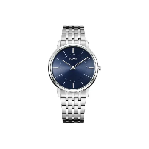 BULOVA Classic Gentleman Collection Мужские часы Кварцевый механизм Ремешок из нержавеющей стали Синий циферблат