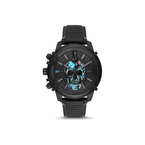 DIESEL Мужские часы Кварцевый механизм Кожаный ремешок Черный циферблат Часы DZ4576