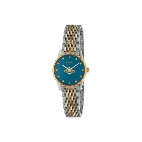 GUCCI G Timeless Collection Женские часы Кварцевый механизм Ремешок из нержавеющей стали 29 мм Синий циферблат