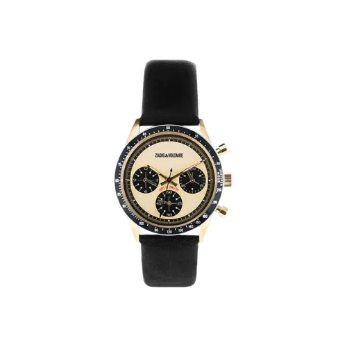 Zadig Voltaire Master Collection Наручные часы Кварцевый механизм Кожаный ремешок 36 мм Желтый циферблат Мужские часы