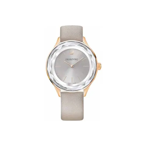 Swarovski Collection Наручные часы Кварцевый механизм Кожаный ремешок Серебристый циферблат Женские часы 5295326
