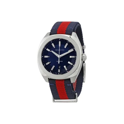 GUCCI GG2570 Мужские часы Кварцевый механизм Нейлоновый ремешок 41 мм Синий циферблат