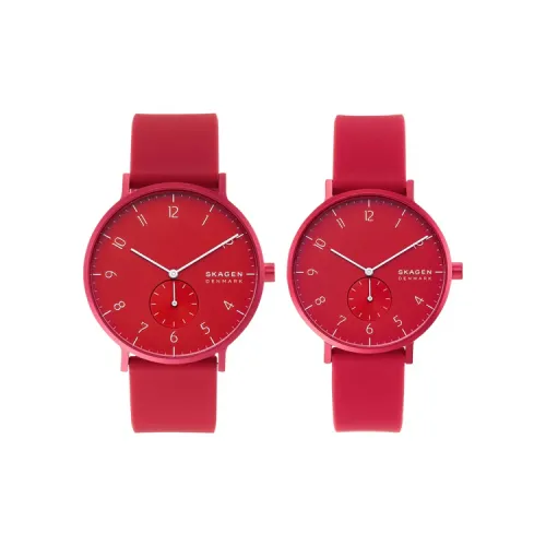 SKAGEN Наручные часы Кварцевый механизм Красный циферблат Унисекс