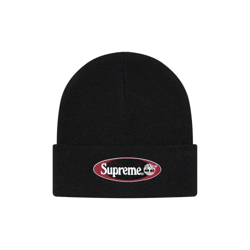 Supreme x Timberland Акриловые шапки-бини Унисекс Черный с красным логотипом Красный Черный с зеленым логотипом Экрю