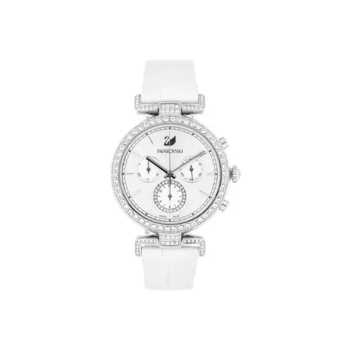 Swarovski Women's Watch Кварцевый механизм ремень из натуральной кожи белый циферблат модель 5295346