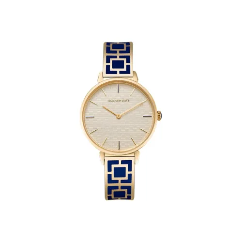 HALCYON DAYS Наручные часы Кварцевый механизм Керамика Ремешок 36 мм Белый циферблат Женские часы