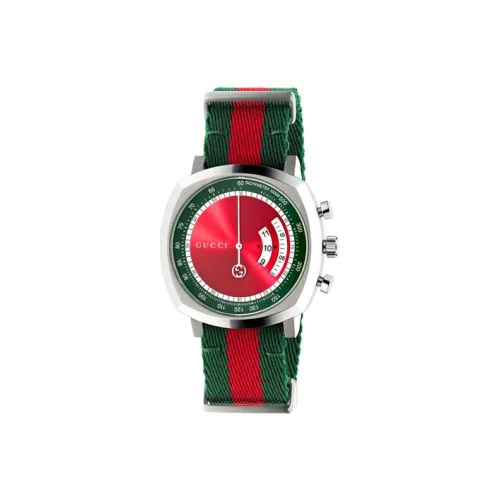GUCCI Grip Collection Кварцевые часы Нейлоновый ремешок Красный циферблат Унисекс