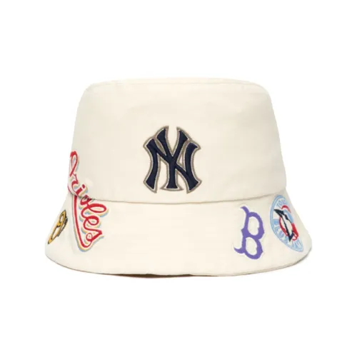 MLB New York Yankees Cotton Bucket Hats Unisex White
