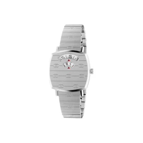 GUCCI Grip Collection Женские часы Кварцевый механизм Ремешок из нержавеющей стали Серебристый циферблат