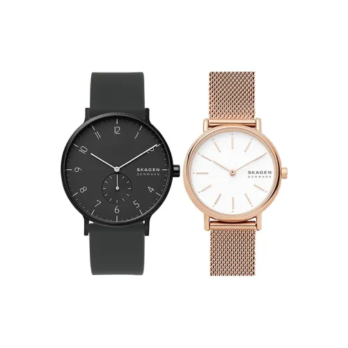 SKAGEN Watch Кварцевый механизм Силиконовый ремешок 41 мм Черный циферблат Унисекс