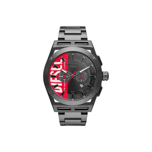 DIESEL Мужские часы Кварцевый механизм Стальной ремешок Черный циферблат Часы DZ4598