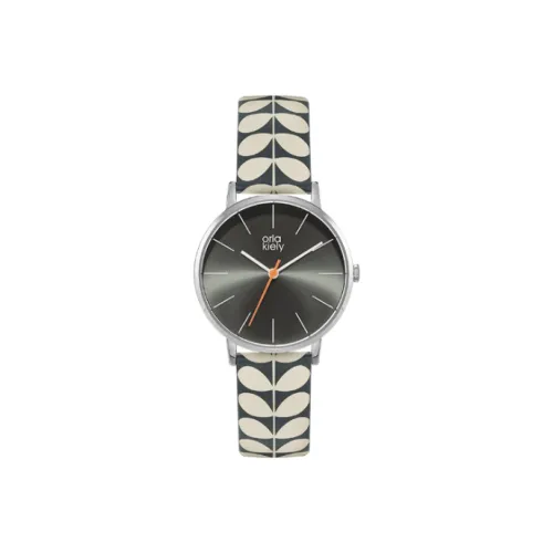ORLA KIELY Women's Watch Кварцевый механизм Естественная кожа Ремешок 33 мм Черный циферблат OK2247