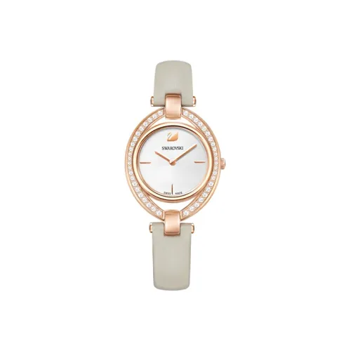 Swarovski Collection Женские часы Кварцевый механизм Естественная кожа Ремешок Белый циферблат 5376830