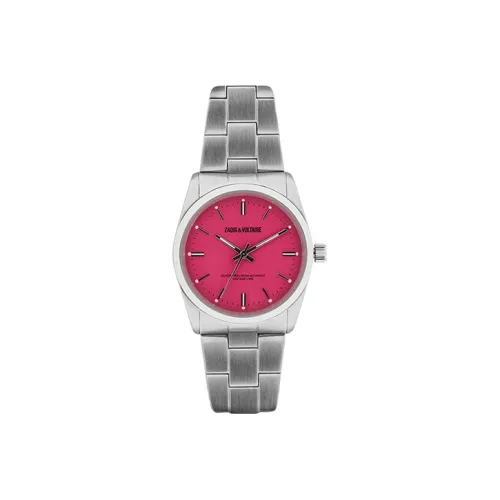 Zadig Voltaire Fusion Collection Кварцевые Мужские Наручные Часы Стальной Ремешок Розовый Циферблат Часы Мужские