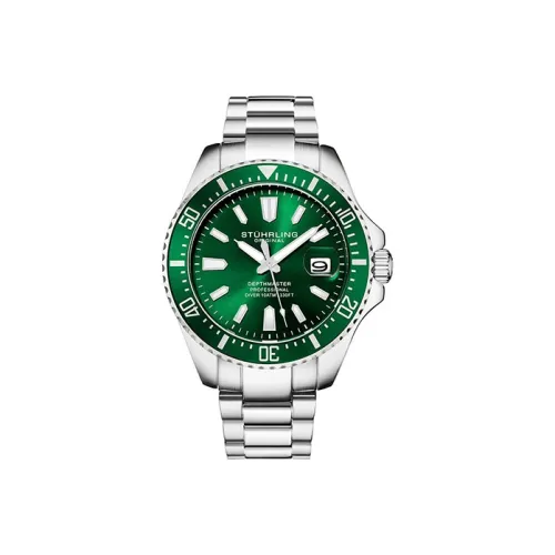 STUHRLING Кварцевый механизм Мужские часы Diver Collection 42mm*14mm*мм Зеленый