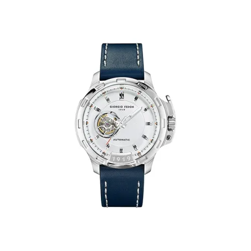 GIORGIOFEDON1919 Мужские наручные часы Автоматический механический механизм Ремешок из нержавеющей стали Белый циферблат Часы GFBG017