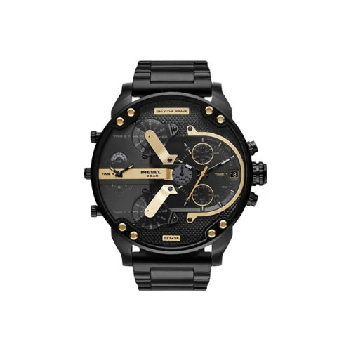 DIESEL MR. DADDY Armor Series Наручные часы Кварцевый механизм Стальной ремешок Черный циферблат Унисекс