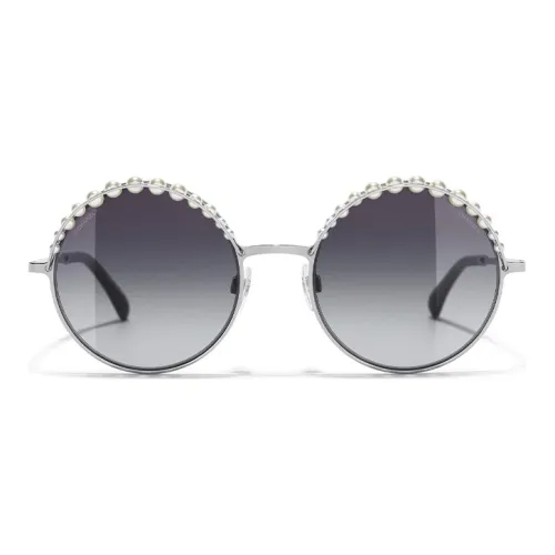 CHANEL Металл Круглые Солнцезащитные очки Унисекс