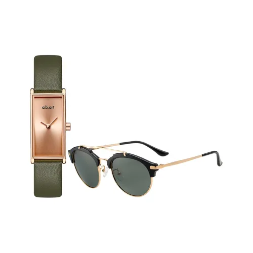 a.b.art Women's Watch Кварцевый механизм Естественная кожа Ремешок Золотистый циферблат I503+AS1606 02