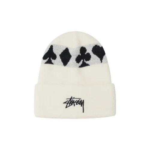 Stussy Акриловая Шапка-Бини Белого Цвета Унисекс