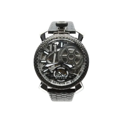 GAGA Collection Наручные часы Механический механизм Кожаный ремешок 48 мм Черепный циферблат Мужские часы 5515 NJD1SH0F