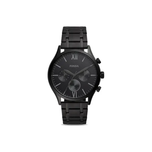 FOSSIL Наручные часы Кварцевый механизм Ремешок из нержавеющей стали Черный циферблат Мужские часы