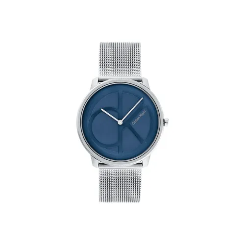 CALVIN KLEIN Мужские часы Кварцевый механизм Ремешок из нержавеющей стали Синий циферблат