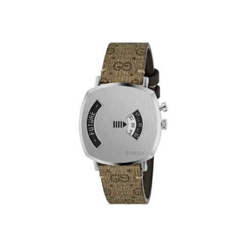 GUCCI Grip Collection Наручные часы Кварцевый механизм Холст Ремешок Серебристый циферблат Мужские часы